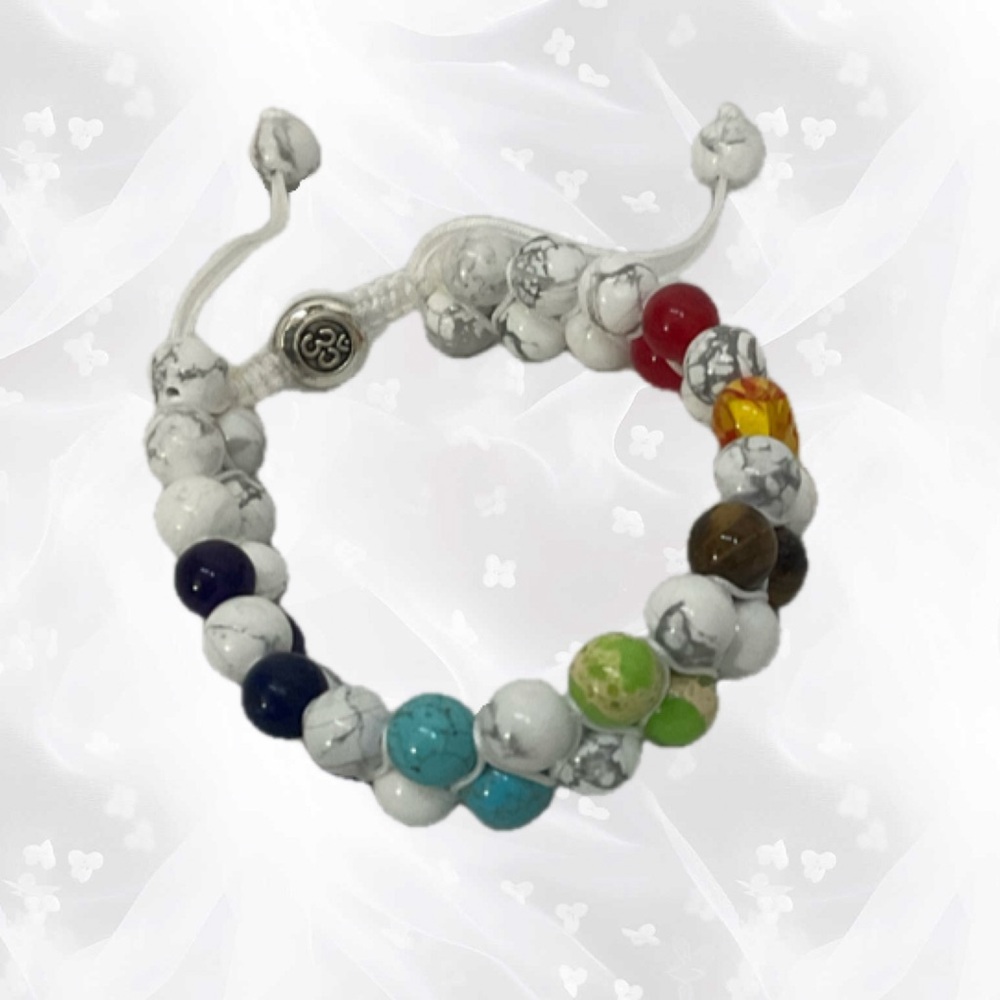 Hand Crafted Multicolor Natural Stones Bracelet with Adjustable Closure NIP